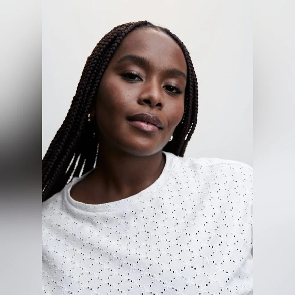 Mango [M] Openwork  cotton-blend T-shirt - Picture 6 of 9